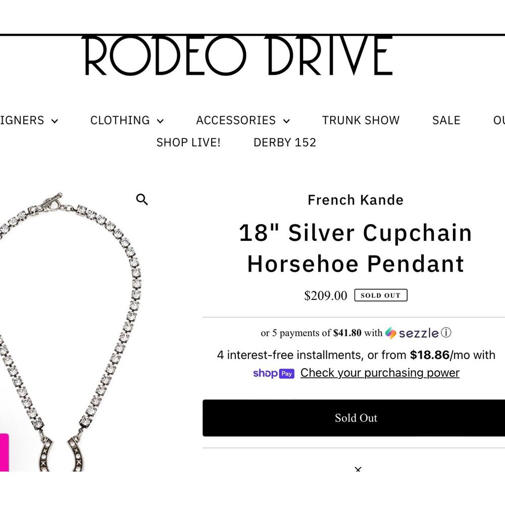 French Kande Swarovski Crystal Horseshoe Stack up necklace Silver New SOLD OUT